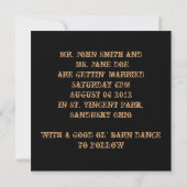 Faire-part de mariage rustique western vintage (Dos)