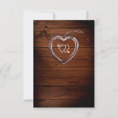 Faire-part de mariage Rustique Wood Heart (Dos)