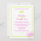 Faire-part de mariage Sable+Mer/vert citron+fuschi (Dos)