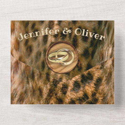 Faire-part de mariage Safari Faune tout-en-un (Verso)