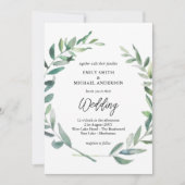 Faire-part de mariage Sage Feuilles olive modernes (Devant)