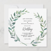 Faire-part de mariage Sage Feuilles olive modernes (Devant)
