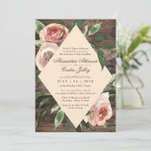 FAIRE-PART DE MARIAGE| Sage floral roux de bois ru (Debout devant)