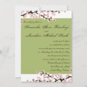Faire-part de mariage Sage Green Cherry Blossom (Dos)