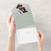 Faire-part de mariage Sage Green Clean Line (Déchirure)