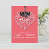 Faire-part de mariage sans respiration - corail (Debout devant)