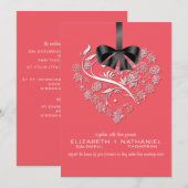 Faire-part de mariage sans respiration - corail (Devant / Derrière)