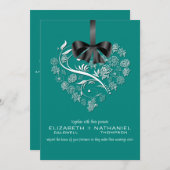 Faire-part de mariage sans souffle - paon (Devant / Derrière)