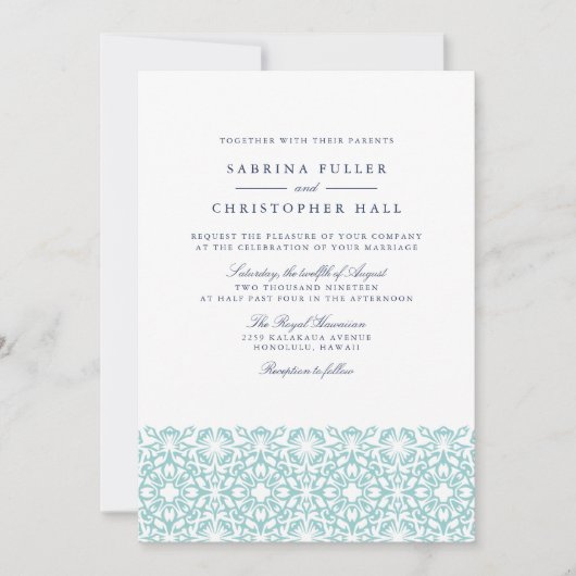 Faire-part de mariage Santorin | Eau (Devant)