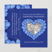 Faire-part de mariage saphir avec votre photo (Devant / Derrière)