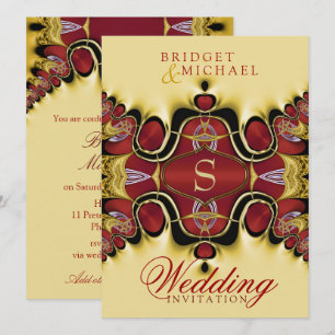 Faire-part de mariage satin rouge Trek Royale + cr