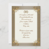 Faire-part de mariage satiné or élégance (Dos)