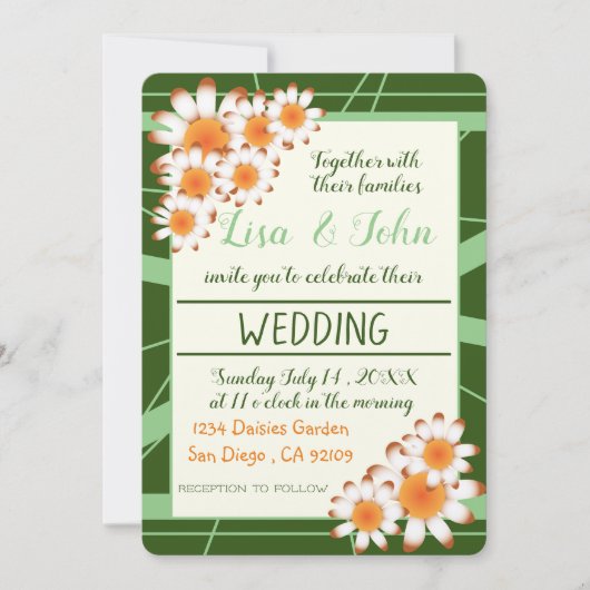 Faire-part de mariage sauvage de la forêt de marai (Devant)