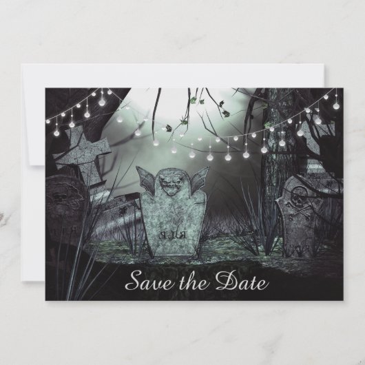 Faire-part de mariage Save the Date Cimetière Goth (Devant)
