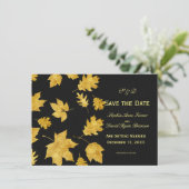 Faire-part de mariage SAVE THE DATE | Cuir de feui (Debout devant)