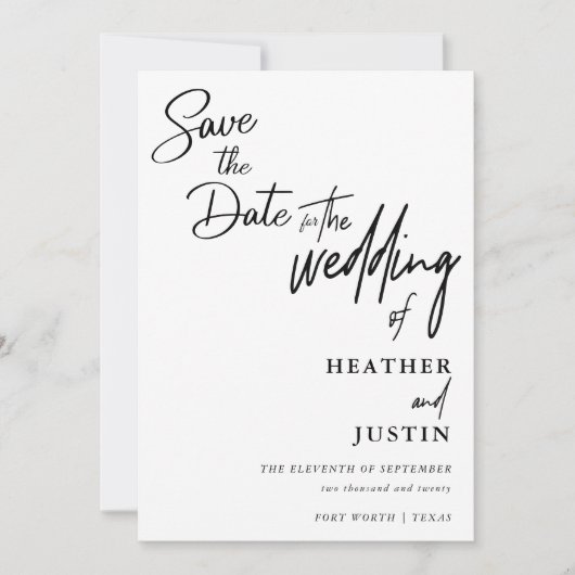 Faire-Part de Mariage "Save The Date" Édition Mode (Devant)