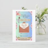 Faire-part de mariage "Save the Date" floral éléga (Debout devant)