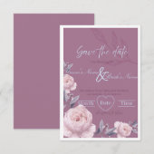 Faire-part de mariage "Save the Date" floral éléga (Devant / Derrière)
