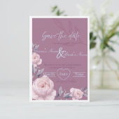 Faire-part de mariage "Save the Date" floral éléga (Debout devant)