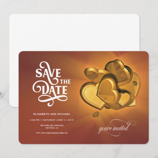 Faire part de mariage Save The Date (Version 3) (Devant / Derrière)