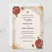 Faire-Part de Mariage Scrapbook Vintage Fleurs Pre (Devant)