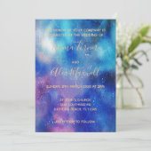 Faire-part de mariage | Script d'aquarelle bleu (Debout devant)