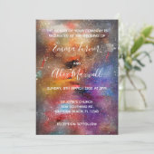 Faire-part de mariage | Script d'aquarelle Galaxy (Debout devant)