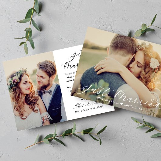 Faire-Part de Mariage Script Photo Wedding