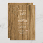 Faire-part de mariage sculpté à effet bois (Devant / Derrière)