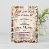 Faire-part de mariage sculptural floral neutre pou (Debout devant)