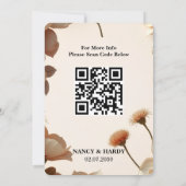 Faire-part de mariage sculptural floral neutre pou (Dos)