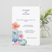 🌊 Faire-part de mariage Seashell Dreams 🌊 (Debout devant)