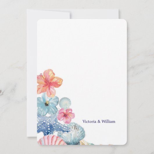 🌊 Faire-part de mariage Seashell Dreams 🌊 (Dos)