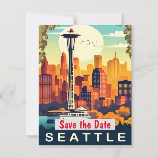 Faire-Part de Mariage Seattle Needle Green (Devant)
