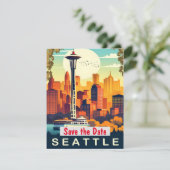Faire-Part de Mariage Seattle Needle Green (Debout devant)