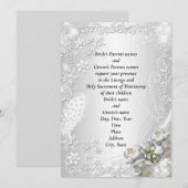 Faire-part de mariage semi-brillant orné et élégan (Devant / Derrière)