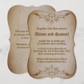 Faire-part de mariage sépia vintage (Devant / Derrière)