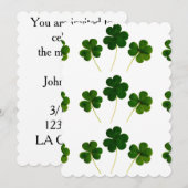 faire-part de mariage shamrock Jour de la Saint Pa (Devant / Derrière)