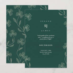 Faire-part de mariage Shamrock St Patrick vert