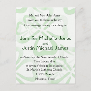 Faire-part de mariage Shamrock vert