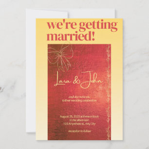 Faire-part de mariage Signature Or Jaune Pastel