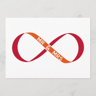 Faire-part de mariage, signe infini avec M. et Mme