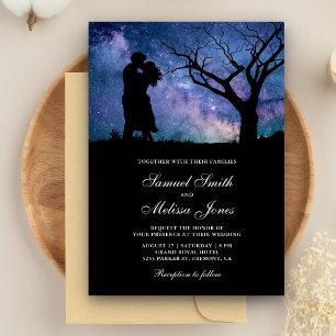 Faire-part de mariage Silhouette de couple romanti