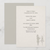 Faire-part de mariage silhouette de couple vintage (Devant / Derrière)