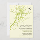 Faire-part de mariage silhouette des arbres (vert  (Devant)