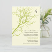 Faire-part de mariage silhouette des arbres (vert  (Debout devant)