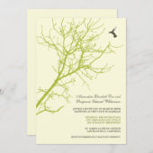 Faire-part de mariage silhouette des arbres (vert  (Devant / Derrière)