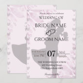 Faire-part de mariage silhouette minimaliste (Devant / Derrière)