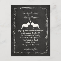 Faire-part de mariage silhouettes de Bouledogue fr