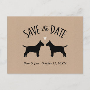 Faire-part de mariage silhouettes de Bull Terrier